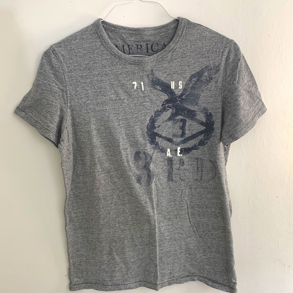 American Eagle Grey Print T-Shirt